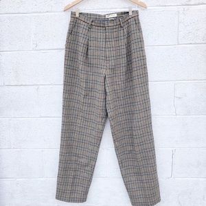 Vtg Eddie Bauer Plaid Wool Trousers